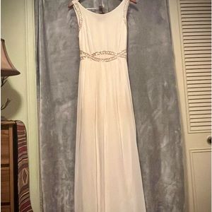 Off White Flowy Gown with Sparkly Accents